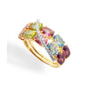 RING YELLOW & WHITE GOLD 750 & PRECIOUS STONES