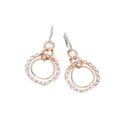 EARRINGS PINK GOLD 750 & PRECIOUS STONES - 87989
