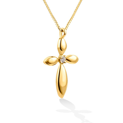 CROSS  GOLD 750 & PRECIOUS STONES WITH CHAIN - 88012