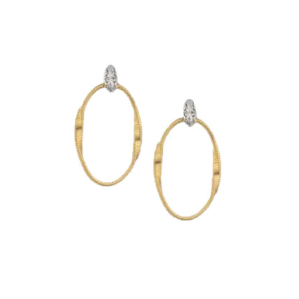 EARRINGS YELLOW & WHITE GOLD 750 & PRECIOUS STONES - 88131