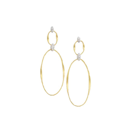 EARRINGS YELLOW & WHITE GOLD 750 & PRECIOUS STONES - 88132