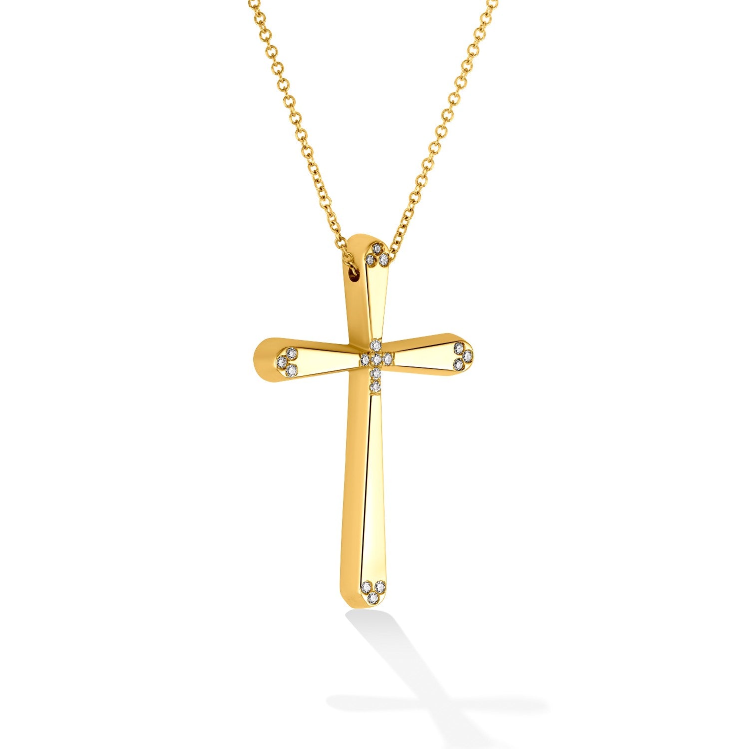 CROSS  GOLD 750 & PRECIOUS STONES WITH CHAIN