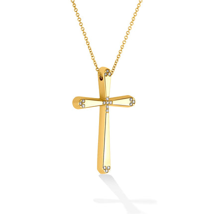 CROSS  GOLD 750 & PRECIOUS STONES WITH CHAIN - 88273