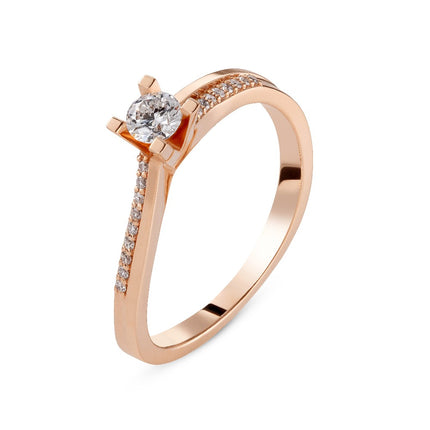 RING PINK GOLD 750 & PRECIOUS STONES