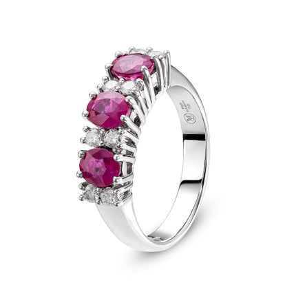 RING WHITE GOLD 750 & PRECIOUS STONES