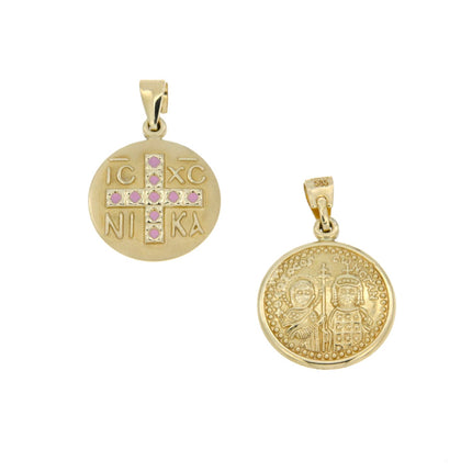 CHARM YELLOW GOLD 585 & SYNTHETIC STONES - 89377