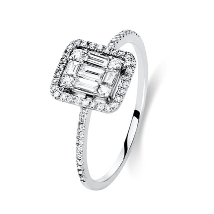 RING WHITE GOLD 750 & PRECIOUS STONES - 89676