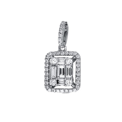 PENDANT WHITE GOLD 750 & PRECIOUS STONES - 89683