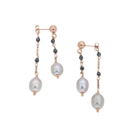 EARRINGS PINK SILVER 925 & PRECIOUS STONES - 89810