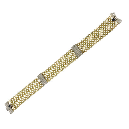 BRACELET YELLOW & WHITE GOLD 750 & PRECIOUS STONES - 8996