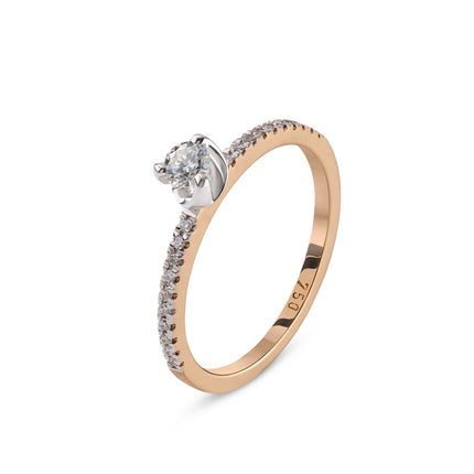 RING WHITE & PINK GOLD 750 & PRECIOUS STONES - 89990