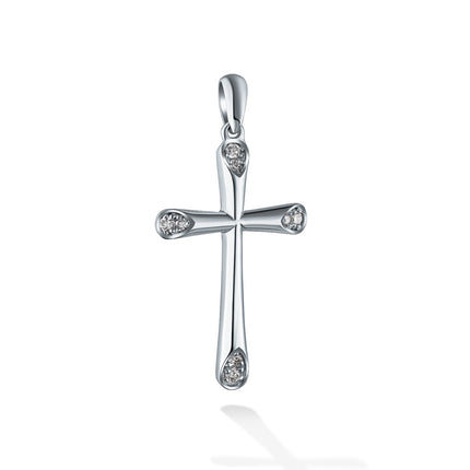 CROSS WHITE GOLD 750 & PRECIOUS STONES - 90153