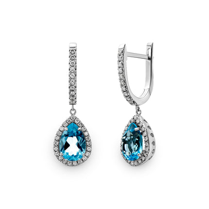 EARRINGS WHITE GOLD 750 & PRECIOUS STONES - 90210