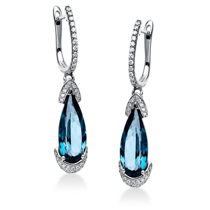 EARRINGS WHITE GOLD 585 & PRECIOUS STONES - 90265