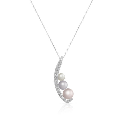 NECKLACE WHITE GOLD 750 & PEARLS  - 90333