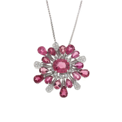 PENDANT WHITE GOLD 750 & PRECIOUS STONES - 90385