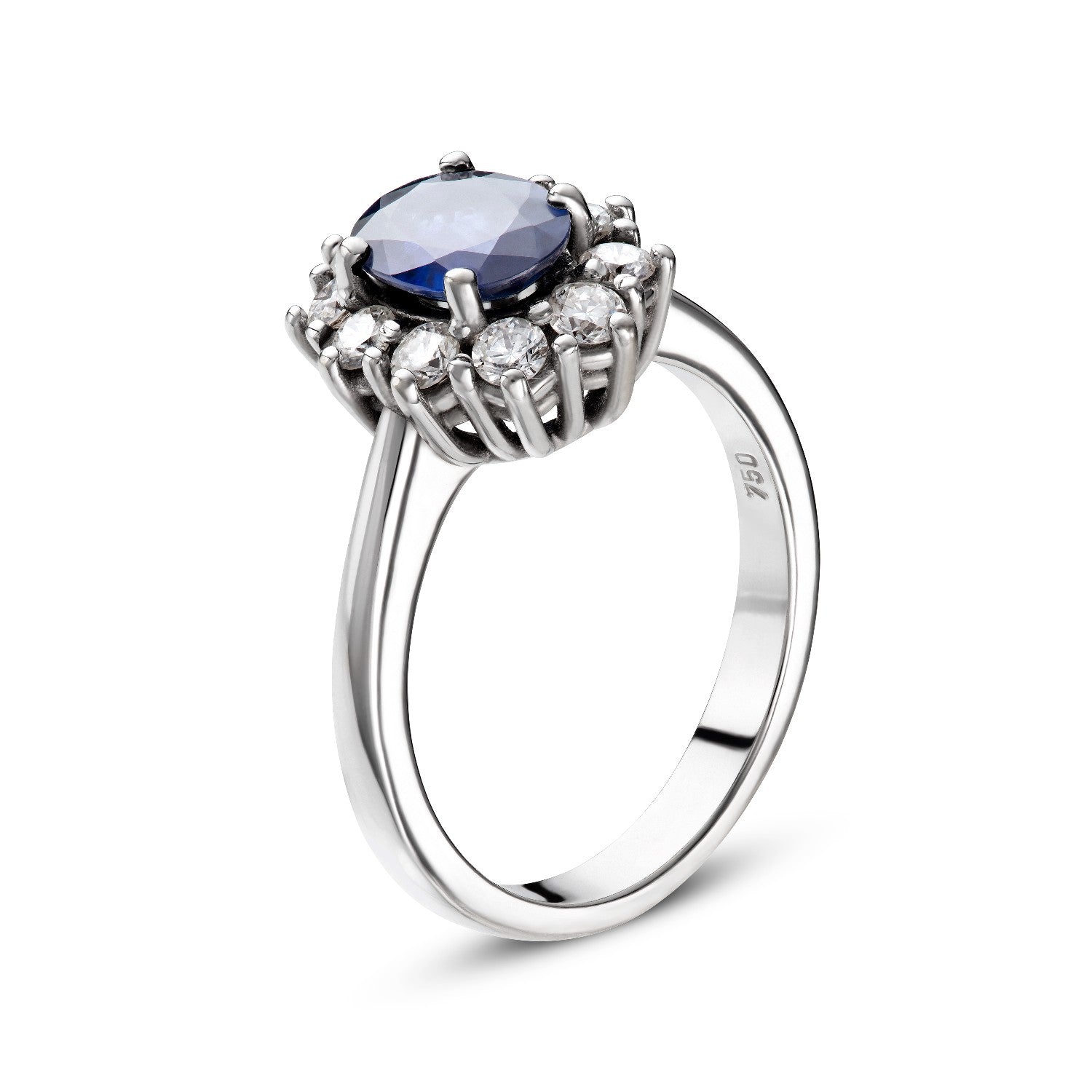 RING WHITE GOLD 750 & PRECIOUS STONES