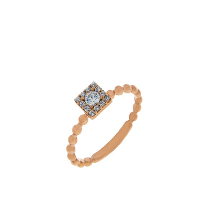 RING PINK GOLD 585 & C.Z. - 90624