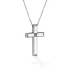 CROSS WHITE GOLD 750 & PRECIOUS STONES WITH CHAIN