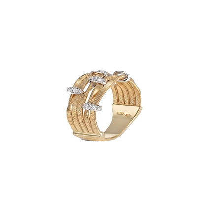 RING YELLOW & WHITE GOLD 750 & PRECIOUS STONES - 90907