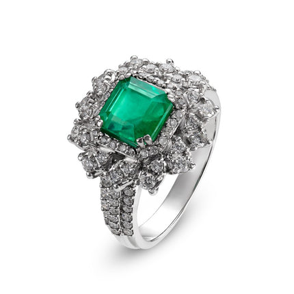 RING WHITE GOLD 750 & PRECIOUS STONES - 90996