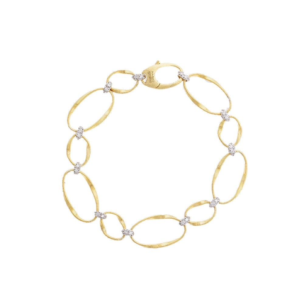 BRACELET YELLOW & WHITE GOLD 750 & PRECIOUS STONES