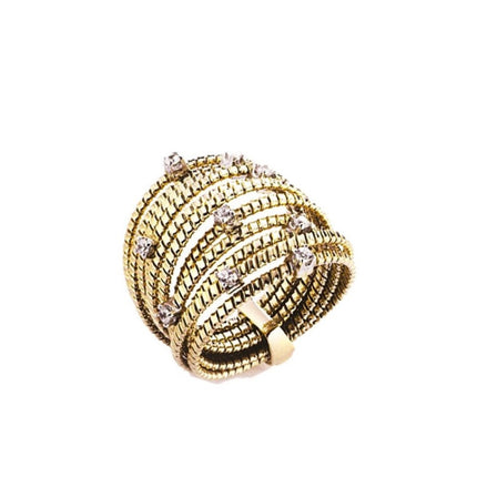 RING YELLOW & WHITE SILVER 925 & CUBIC ZIRGON - 91077