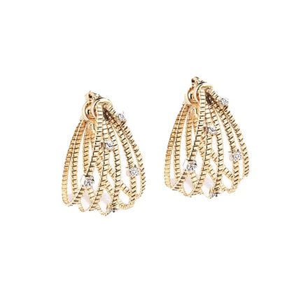 EARRINGS YELLOW & WHITE SILVER 925 & CUBIC ZIRGONIA - 91104