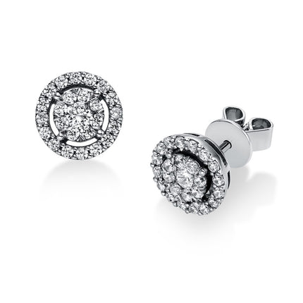 EARRINGS WHITE GOLD 750 & PRECIOUS STONES - 91433