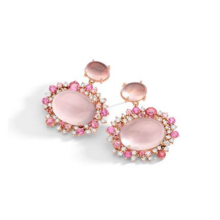 EARRINGS PINK GOLD 750 & PRECIOUS STONES - 91589