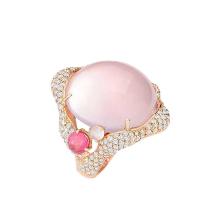 RING PINK GOLD 750 & PRECIOUS STONES - 91596
