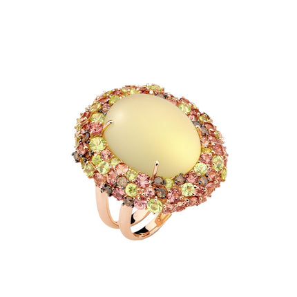 RING PINK GOLD 750 & PRECIOUS STONES - 91602