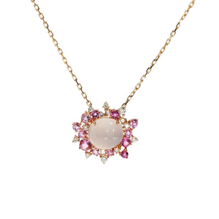 NECKLACE PINK GOLD 750 & PRECIOUS STONES - 91610