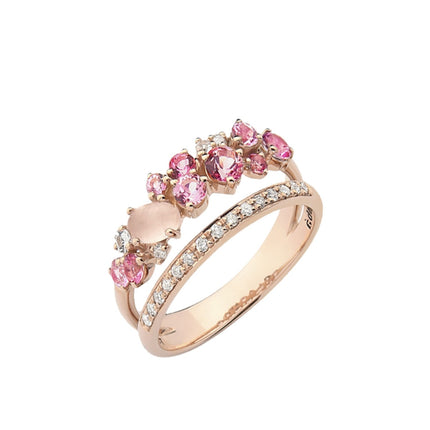 RING PINK GOLD 750 & PRECIOUS STONES - 91724