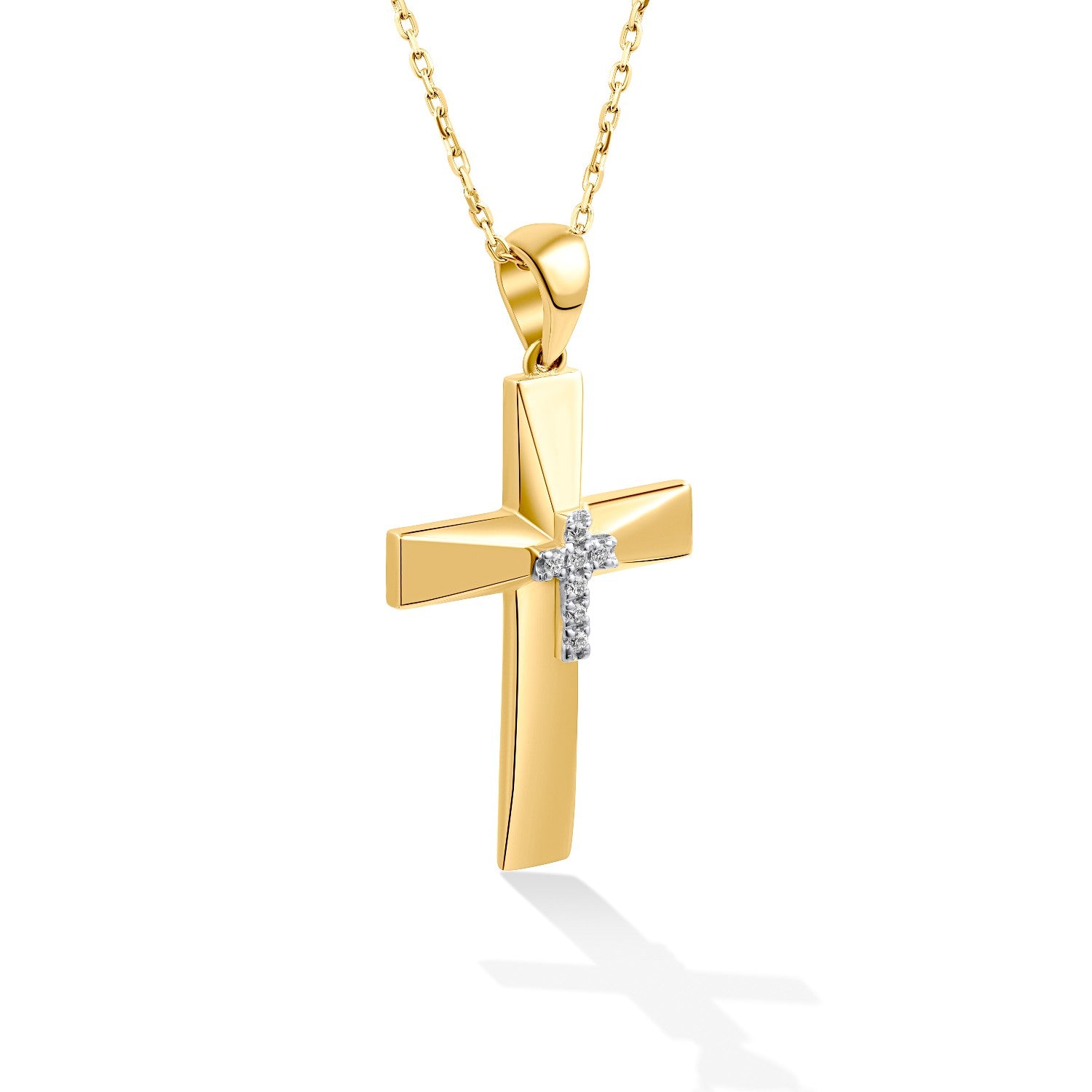 CROSS  GOLD 750 & PRECIOUS STONES WITH CHAIN