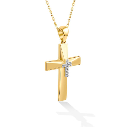 CROSS  GOLD 750 & PRECIOUS STONES WITH CHAIN - 91923