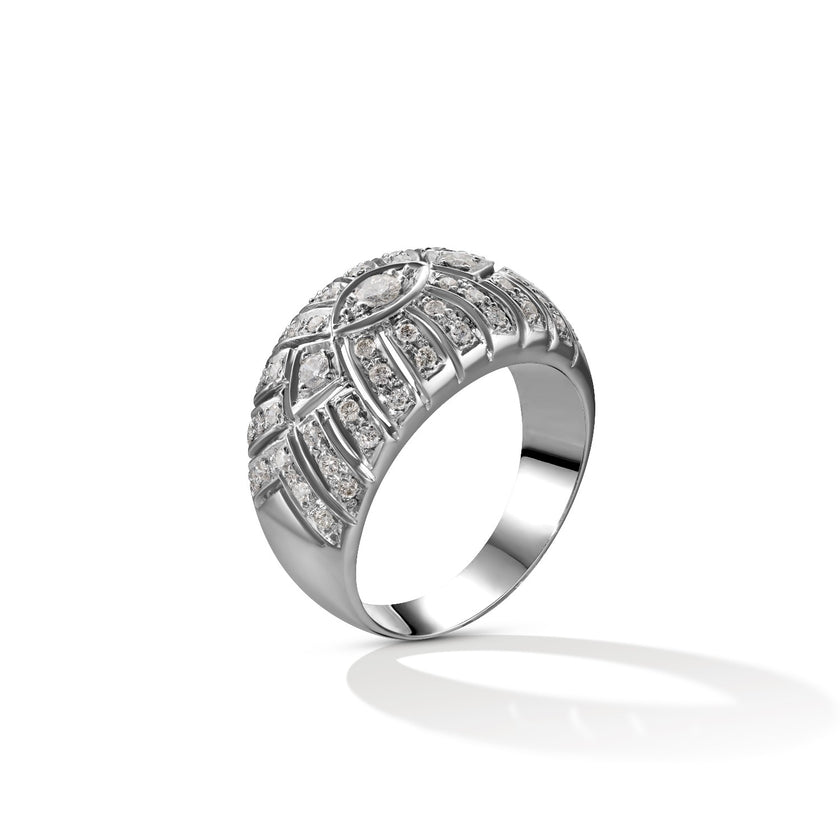 RING WHITE GOLD 750 & PRECIOUS STONES - 91938 - Availability: Immediately