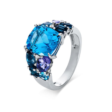 RING WHITE GOLD 750 & PRECIOUS STONES - 92068