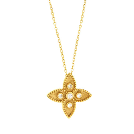 CROSS  GOLD 750 & PRECIOUS STONES WITH CHAIN - 92109