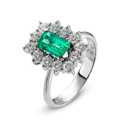 RING WHITE GOLD 750 & PRECIOUS STONES - 92133