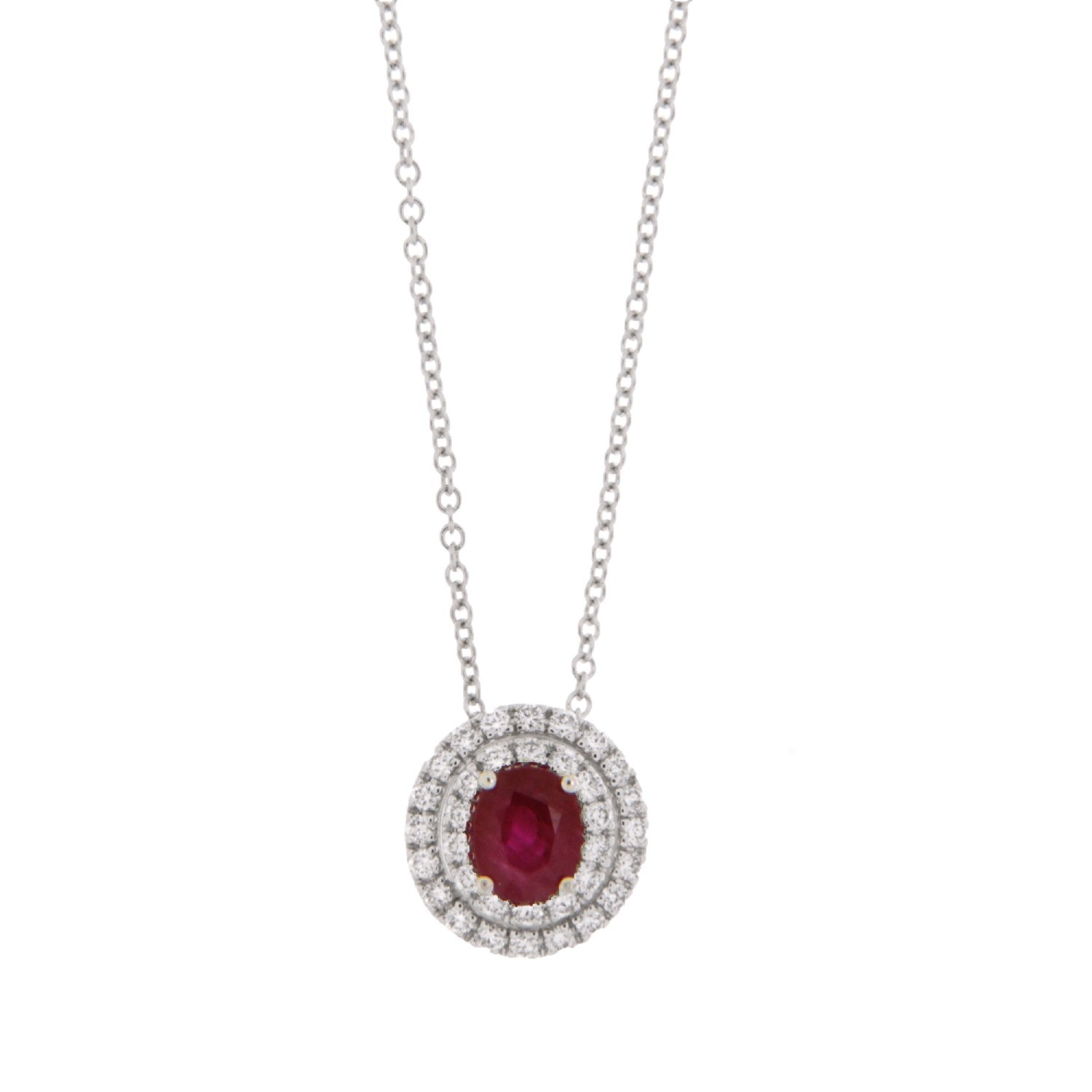 NECKLACE WHITE GOLD 750 & PRECIOUS STONES - 92136