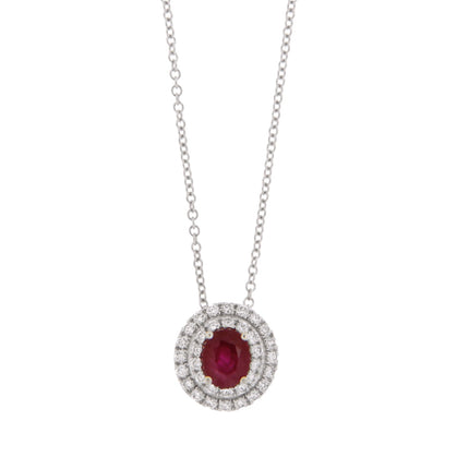 NECKLACE WHITE GOLD 750 & PRECIOUS STONES - 92136