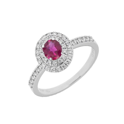 RING WHITE GOLD 750 & PRECIOUS STONES - 92142