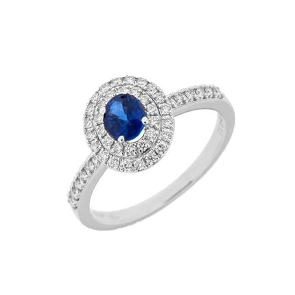 RING WHITE GOLD 750 & PRECIOUS STONES - 92152