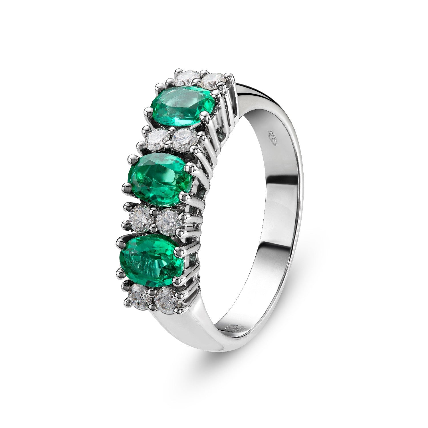 RING WHITE GOLD 750 & PRECIOUS STONES