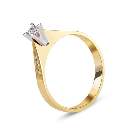 RING YELLOW & WHITE GOLD 750 & PRECIOUS STONES - 92183