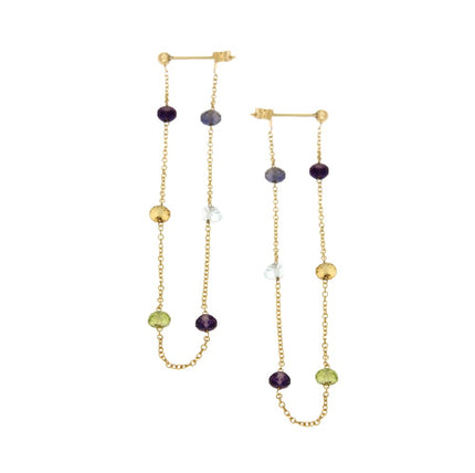 EARRINGS  GOLD 585 & SEMIPRECIOUS STONES - 92413