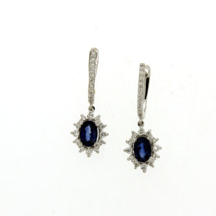 EARRINGS WHITE GOLD 750 & PRECIOUS STONES - 92575