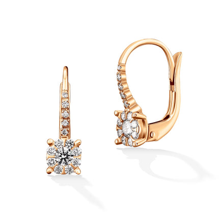 EARRINGS PINK GOLD 750 & PRECIOUS STONES - 92602
