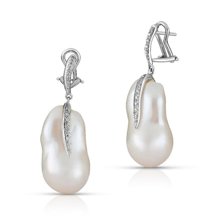 EARRINGS WHITE GOLD 750 & PEARLS - 92759
